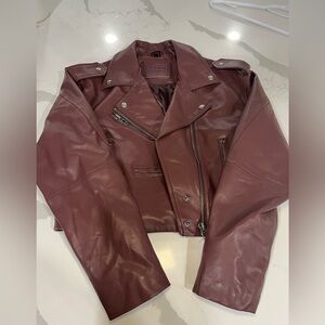 BLANK NYC Burgundy Leather Jacket - Small